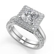 Anastasia Micro Pave Halo Cushion Cut Diamond Engagement Ring - Nivetta